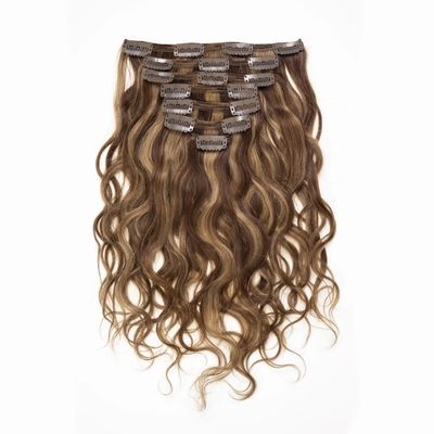 100% Remy Clip Brasileiro em Extensão de Cabelo Estilo Estreito Loiro Russo Virgem Cabelo Humano