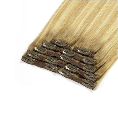 Clip com cabeça completa, duplo e entrelaçado, em Remy, em extensão de cabelo humano