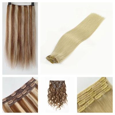 Remy Hair Thick Clip Ins 100% Human Hair Extensiones Cabello Cliphair natural-231013