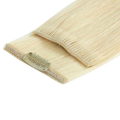 13A Clip de cor loira duplo desenhado no cabelo com cabelo humano Pacote Peso bruto 0,300kg