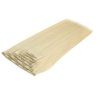13A Clip de cor loira duplo desenhado no cabelo com cabelo humano Pacote Peso bruto 0,300kg