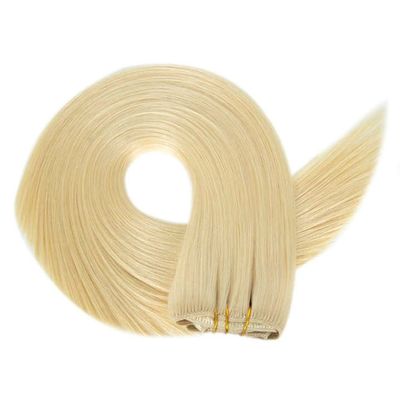 13A Clip de cor loira duplo desenhado no cabelo com cabelo humano Pacote Peso bruto 0,300kg
