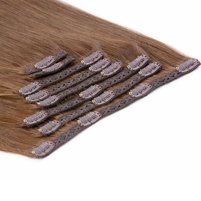 100% Remy Clip de cabelo humano russo Ins Bodywave Texture em Virgin Human Hair Extension