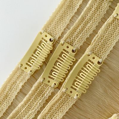 Clip de cabelo virgem russo em extensões de cabelo humano clipes de estilo pré-ligados 100g /pc