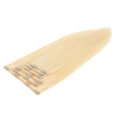 Clip indiano sem costura em extensões de cabelo 100% russo Clip humano remy em extensões de cabelo