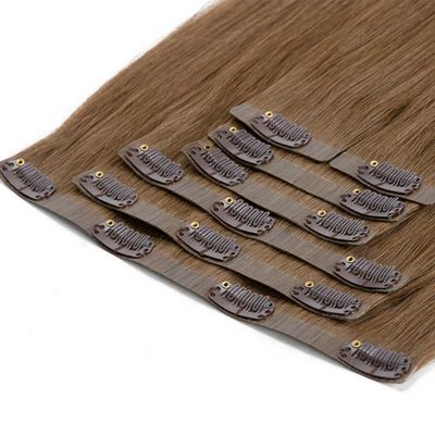 Extenções de cabelo vietnamitas sem costura com clipes de estilo pré-ligados e tangle não