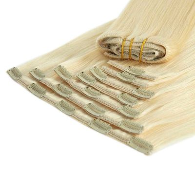 100% de cabelo cru alinhado com cutícula, clip invisível em extensões de cabelo para cabelo brasileiro