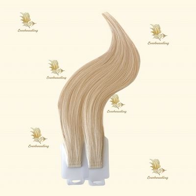 Tela Invisível Extensões de Cabelo Duplo Desenhado Loiro Europeu Russo Cabelo Humano Sem Emaranhado