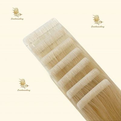 Tela Invisível Extensões de Cabelo Duplo Desenhado Loiro Europeu Russo Cabelo Humano Sem Emaranhado
