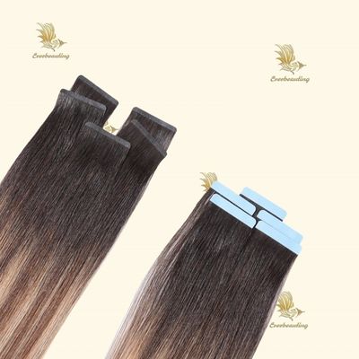 Tela de injecção invisível duplo desenhado e corante em extensão de cabelo de fita para cabelo de onda corporal
