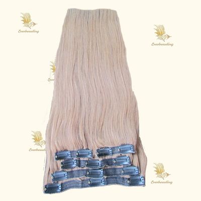 Estilo heterossexual 100% russo Remy humano Clipe em extensões de cabelo com clips pré-ligados