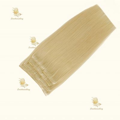 100 g/pc de cabelo humano não processado Remy virgem russo cabelo de renda clip em extensões de cabelo