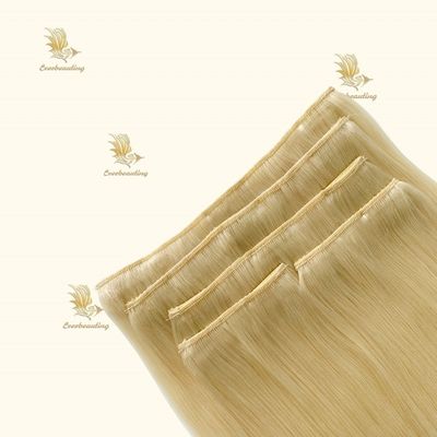 Clip em extensão de cabelo 100% cabelo humano sedoso reto versátil e natural