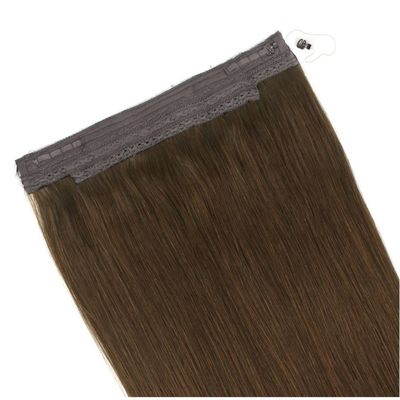 Fios de peixe retos de uma peça Extensões de cabelo de halo com volume e comprimento tingíveis