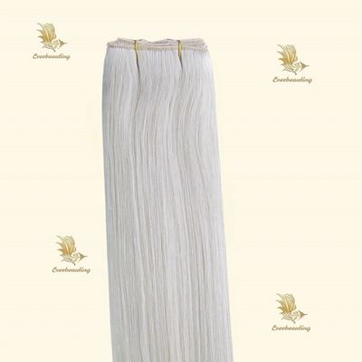 Cabelo Branco Loiro Virgem Extensiones De Cabello 150g/PC Devolução reembolsos por 30 dias