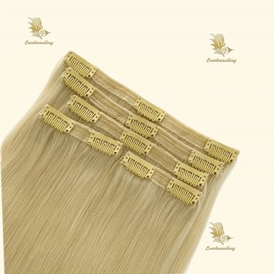 Clip de renda duplo de cabelo humano brasileiro em extensões de cabelo custo de envio incluído