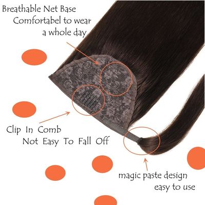 Extensões de cabelo alinhadas com cutícula Muti-Colour Raw Virgin Human Hair Wholesale Ponytail