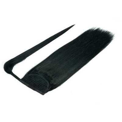 100% de cabelo humano remy virgem cauda de cavalo extensões de cabelo personalizado na ponta dos dedos