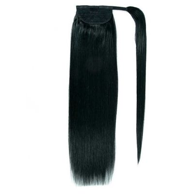 100% de cabelo humano remy virgem cauda de cavalo extensões de cabelo personalizado na ponta dos dedos