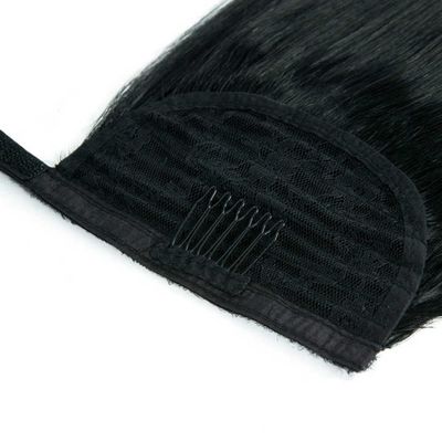 100% de cabelo humano remy virgem cauda de cavalo extensões de cabelo personalizado na ponta dos dedos
