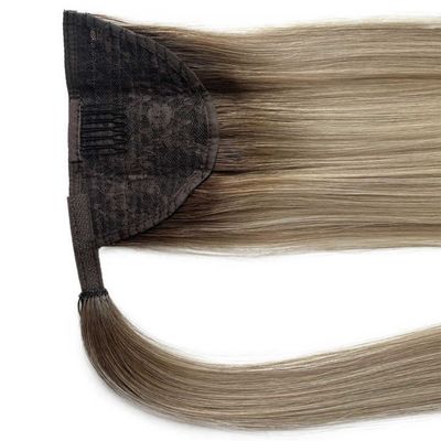 Clip de cabelo humano em extensões de cauda de cavalo sem derramamento