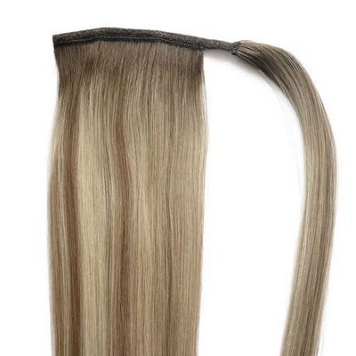 Clip de cabelo humano em extensões de cauda de cavalo sem derramamento