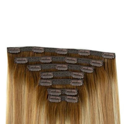 16-24 polegadas 150g Clipe em extensões de cabelo humano Duplo entrelaçamento Várias opções de comprimento