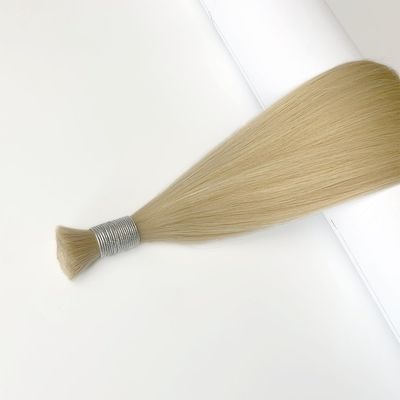 100% Remy Não processado de cabelo virgem indiano Produtos a granel louro natural reto russo