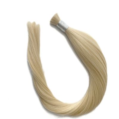 100% Remy Não processado de cabelo virgem indiano Produtos a granel louro natural reto russo