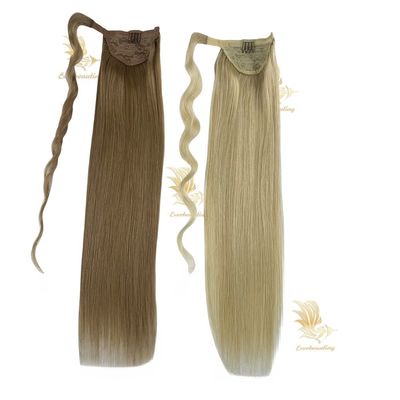 Customization Stock Salon Brasil Duplo Desenhado Remy Human Hair Ponytail Extensões