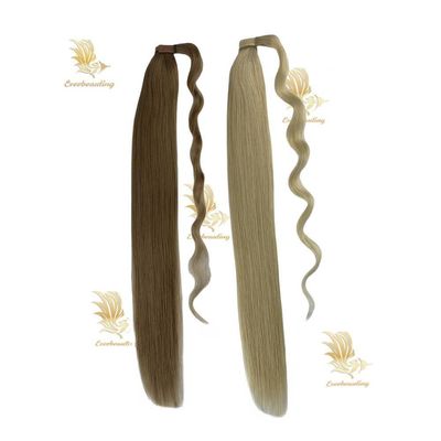 Direita 20 polegadas Remy cabelo humano extensão rabo de cavalo duplo desenhado loira enrolar ao redor
