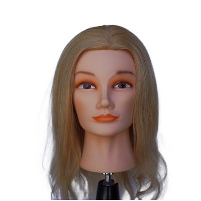 100% de salão de beleza, cabeleireiro, cabeça de treinamento, manequim, boneca, cabeça de 16 polegadas.
