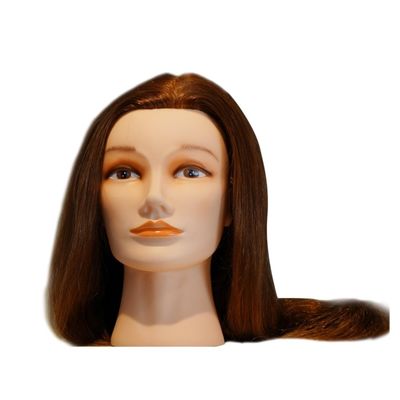 Cabeça de manequim de cabelo de fibra química para formação de cabeleireiro e prática de cosmetologia