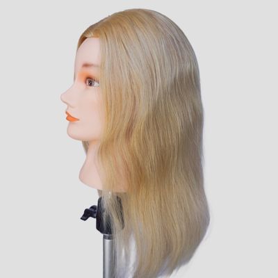 100% cabeça de treinamento de cabelo humano cabeça de manequim para prática ferramenta de treinamento profissional