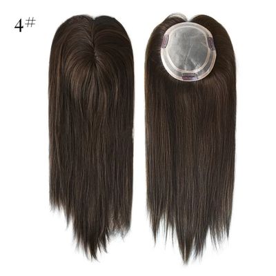 5.5X6 polegadas Mano Amarrado Duplo Mono Top Remy Pelo Humano Europeu Toupee Topper PU em torno MT-S1
