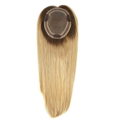 16 polegadas de cabelo russo europeu loiro destaque mulheres mono topper com pagamento inicial