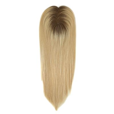 16 polegadas de cabelo russo europeu loiro destaque mulheres mono topper com pagamento inicial
