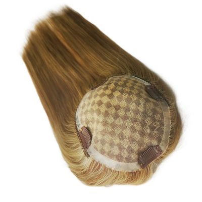 Perfeito para Mulheres Mono Lace Base Pênis 13 * 17 Cm Destaque Cabelos Humanos Brown Toppers