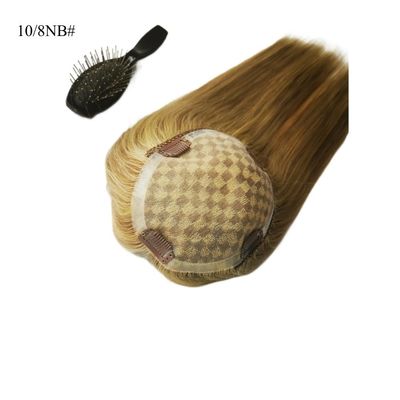 Perfeito para Mulheres Mono Lace Base Pênis 13 * 17 Cm Destaque Cabelos Humanos Brown Toppers