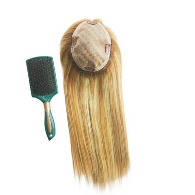 Cabelo Europeu 100% de cabelo humano brasileiro Toppers para mulheres Mono Base de seda mulheres Toupee