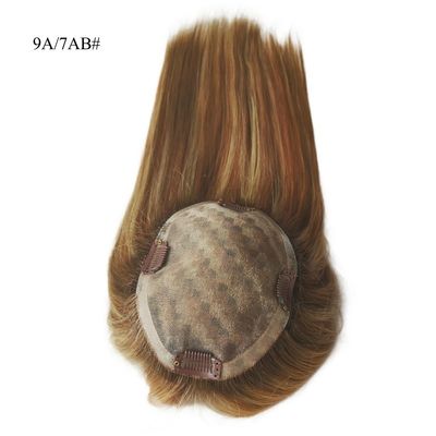 Cabelo Europeu 100% de cabelo humano brasileiro Toppers para mulheres Mono Base de seda mulheres Toupee