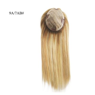 Cabelo Europeu 100% de cabelo humano brasileiro Toppers para mulheres Mono Base de seda mulheres Toupee
