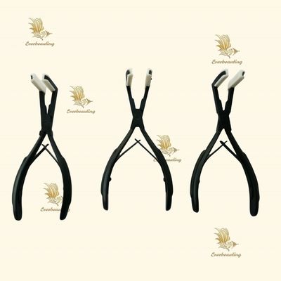 Plier de extensão de cabelo profissional fita de cor preta em pinças de cabelo aço inoxidável