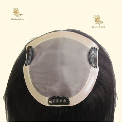 Pedido personalizado 16 polegadas de cor natural Mini Toppers para perda de cabelo