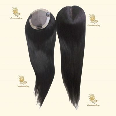 Pedido personalizado 16 polegadas de cor natural Mini Toppers para perda de cabelo