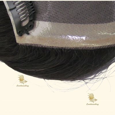 Pedido personalizado 16 polegadas de cor natural Mini Toppers para perda de cabelo