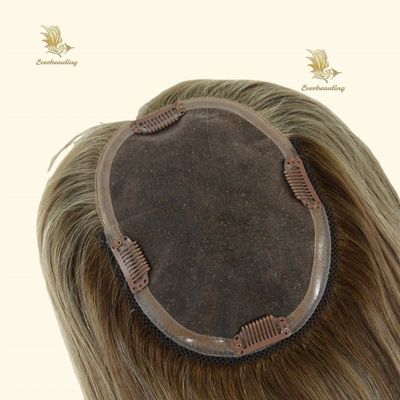 Remy Hair Topper-23007 Monofilament Topper Highlight Amarrado à mão 3X6.5 Prime Mono Base